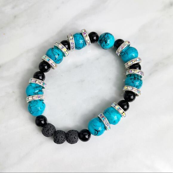 Aromatherapy Lava Stone Handmade Beaded Bracelet - Picture 7 of 7